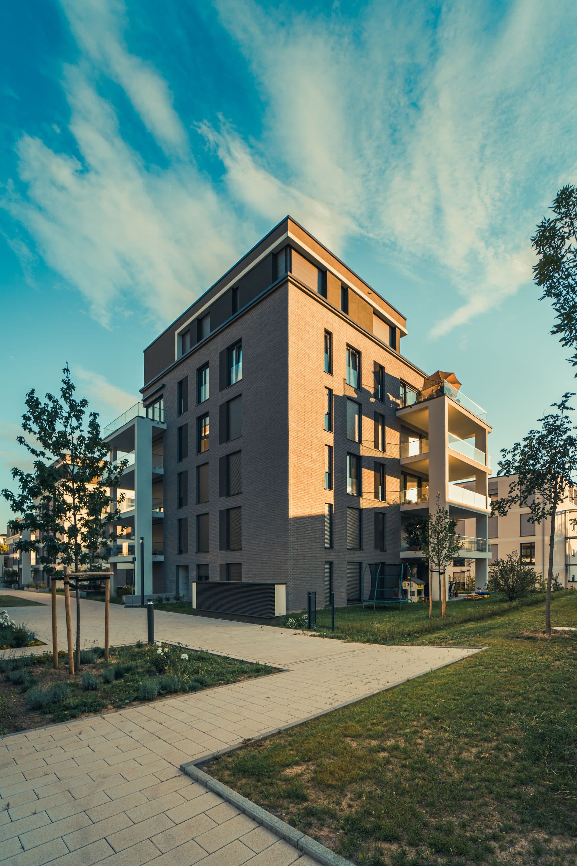 Modern residential apartment building